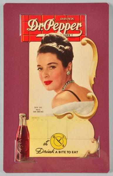 Appraisal: Cardboard Dr Pepper Bottle Topper Description s Features Edith Luce