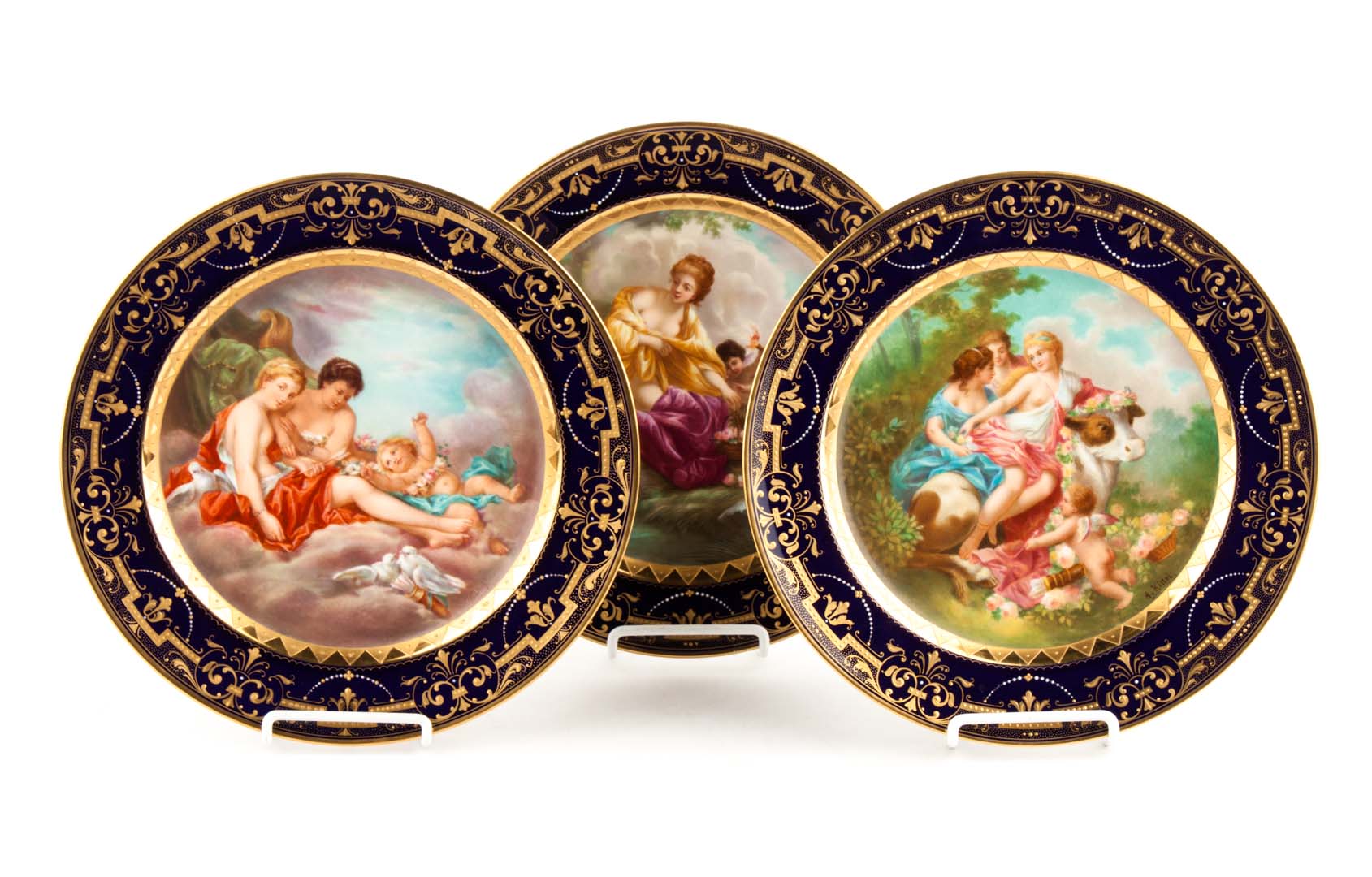 Appraisal: Royal Vienna painted porcelain cabinet plates late th century each