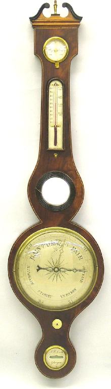 Appraisal: Mahogany five glass wheel barometer signed J B Courti Glasgow