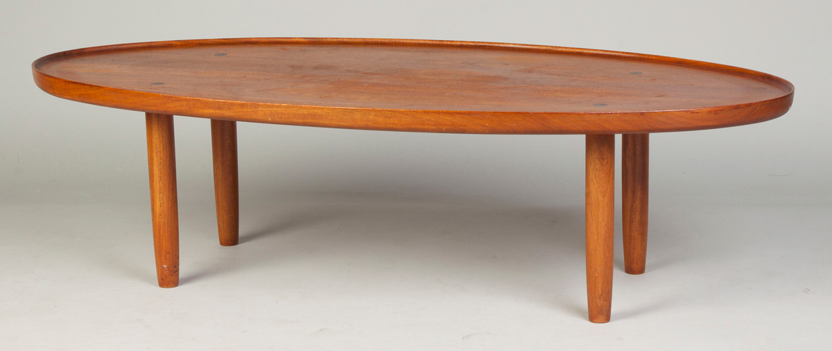 Appraisal: Tage Frid Oval Walnut Coffee Table