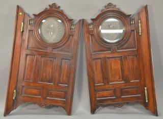 Appraisal: Pair of walnut Victorian tavern double swing doors with round