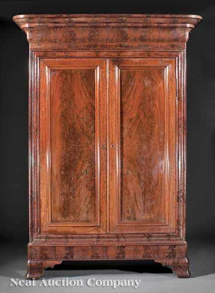 Appraisal: An American Classical Mahogany Armoire c probably New Orleans ogee