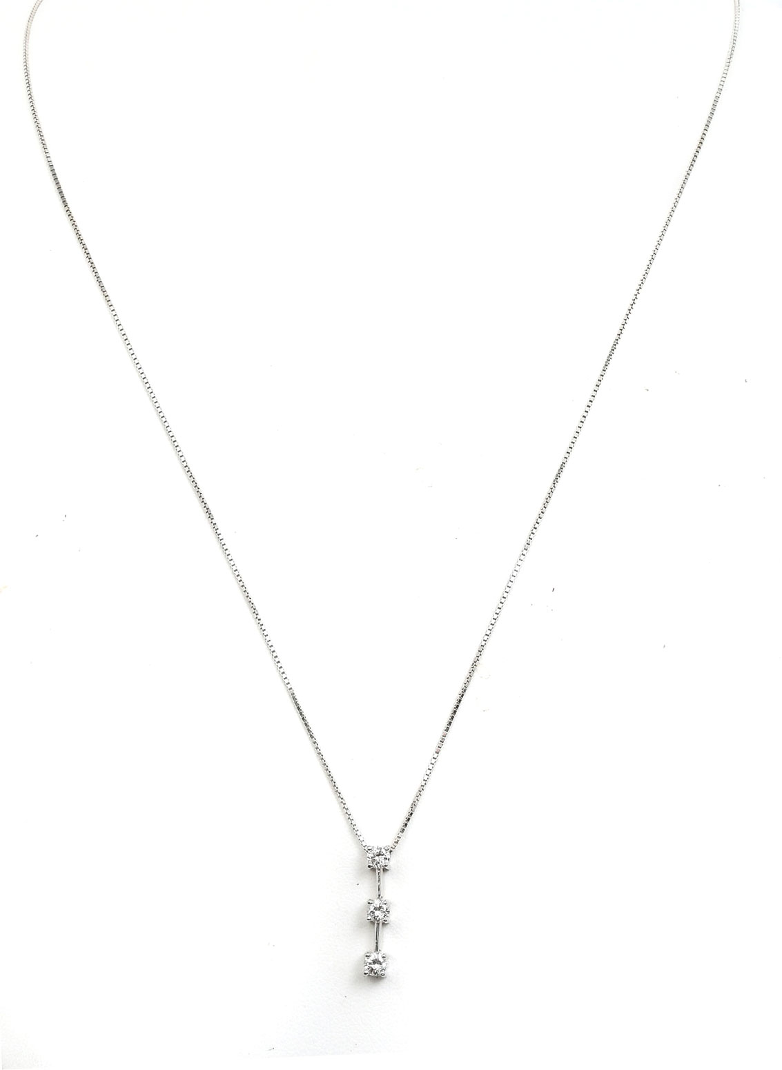 Appraisal: K DIAMOND PENDANT CHAIN K white gold pendant contains round