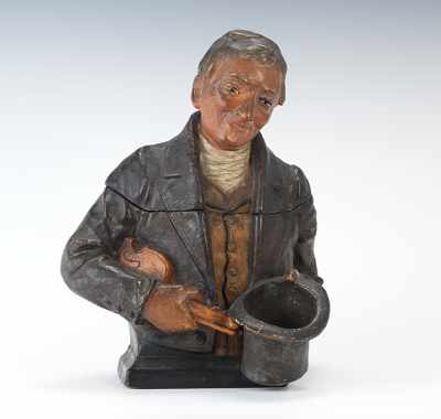 Appraisal: A Johann Maresch Waist-Up Figural Tobacco Jar of a Musician