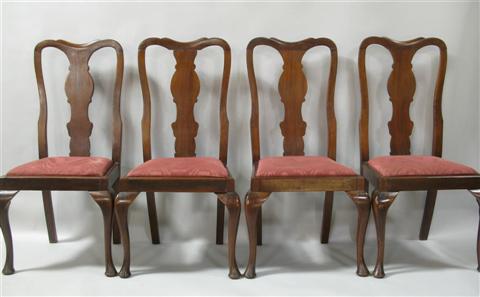 Appraisal: SET OF FOUR QUEEN ANNE STYLE SIDE CHAIRS th century