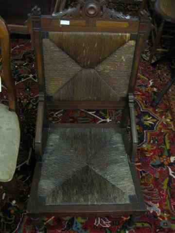 Appraisal: Victorian Side Chair Eastlake style rush seat