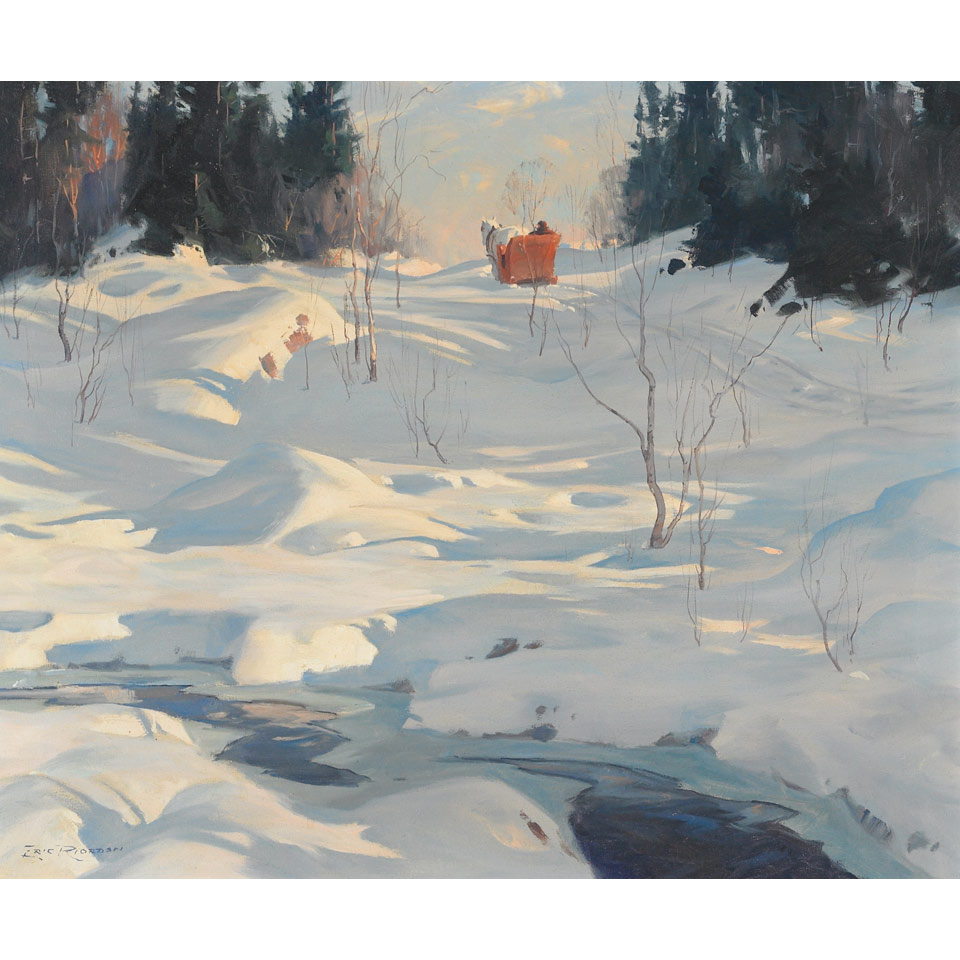 Appraisal: ERIC RIORDON A R C A HORSE-DRAWN SLEIGH ON A