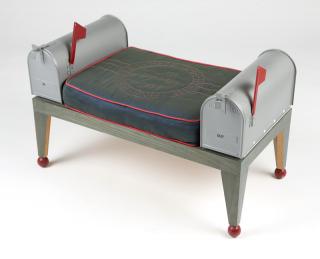 Appraisal: Brindan Byrne th century ''Sit Your Mailbox Down'' bench with