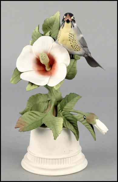 Appraisal: BOEHM BISQUE PORCELAIN YELLOW THROATED WARBLER Height '' Condition No