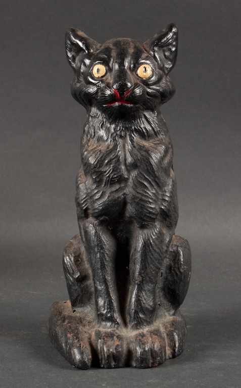 Appraisal: Painted cast iron black cat-form door stop Estimate - All