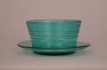 Appraisal: Steuben Finger Bowl Liner Pomona green finger bowl and liner