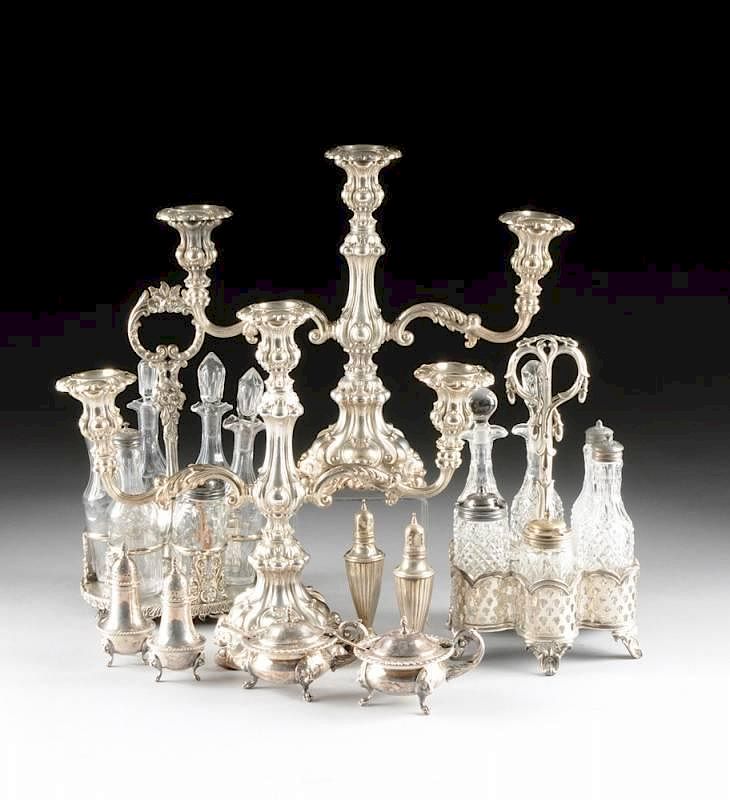 Appraisal: AN ASSEMBLED GROUP OF EIGHT ENGLISH AND AMERICAN SILVER PLATED