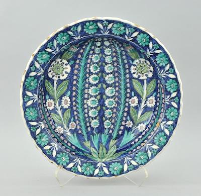 Appraisal: A Large Cantagalli Maiolica Bowl ca th Century Persian style