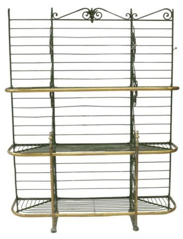 Appraisal: French brass and wrought iron baker's rack late th c