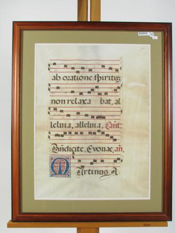 Appraisal: Framed Latin Sheet Music Print size as framed x