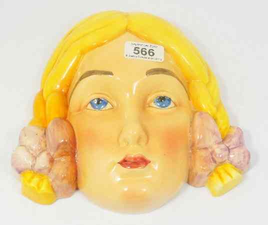 Appraisal: A Beswick Wall Pocket - Lady with Pigtail Plaits restored