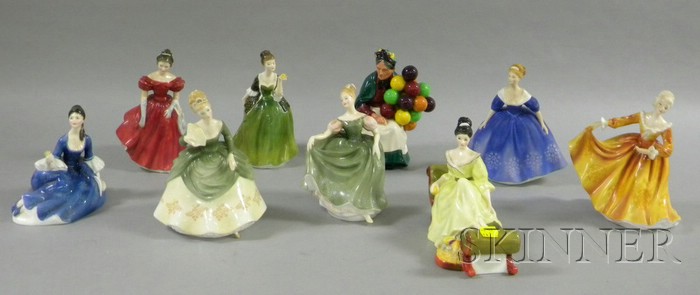 Appraisal: Nine Royal Doulton Porcelain Figures At Ease HN Michele HN