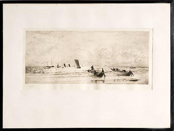 Appraisal: WILLIAM LIONEL WYLLIE MARINE ETCHINGS English early th century three