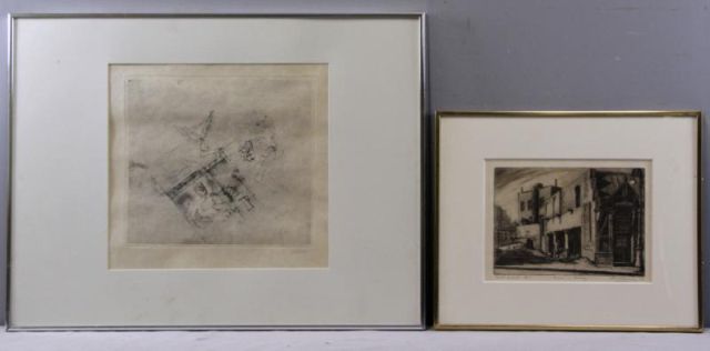 Appraisal: Lot of Two Etchings Hans Bellmer surrealist image on Japan