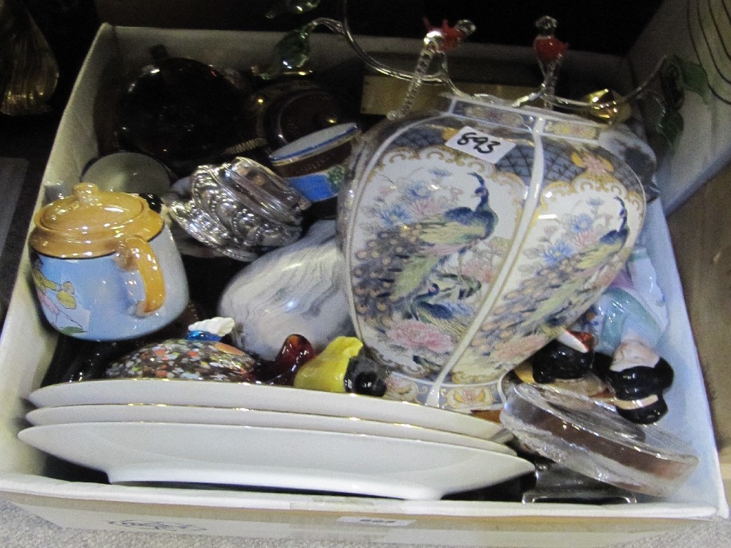 Appraisal: Lot comprising five boxes of assorted ceramics and glass and