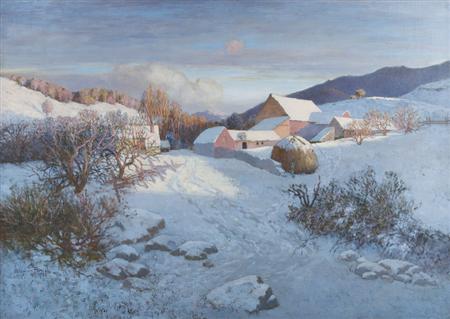 Appraisal: Stephen Maxfield Parrish American - Farm Buildings in Snow Estimate