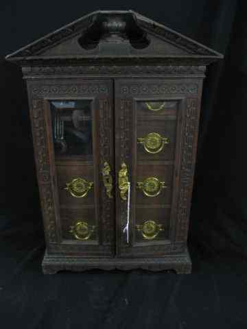 Appraisal: Gentleman's Smoking Cabinet humidordrawers pipe rack and drawers below candleholder