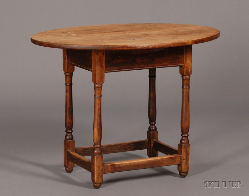 Appraisal: Oval Scrubbed-top Pine Table New England late th century with