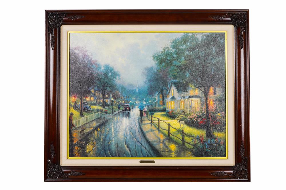 Appraisal: THOMAS KINKADE HOMETOWN MEMORIES I offset lithograph x inches Condition