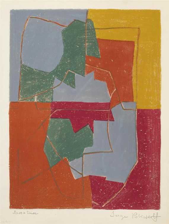 Appraisal: POLIAKOFF SERGE Moscow - Paris Composition in red green blue