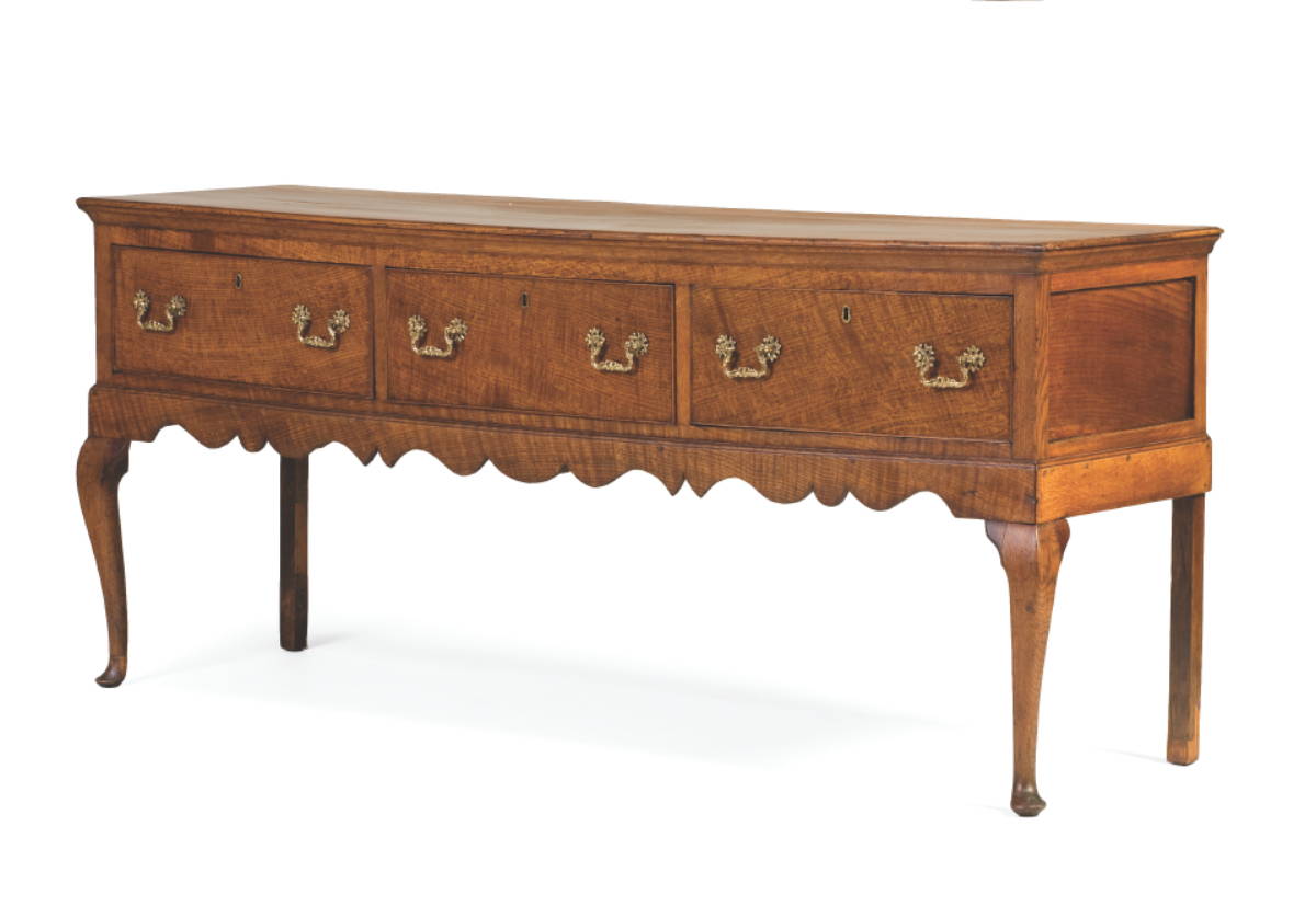 Appraisal: BRITISH COUNTRY QUEEN ANNE OAK WELSH DRESSER BASE The rectangular