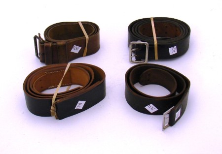 Appraisal: Lot of German belts equipped with double claw attachments without