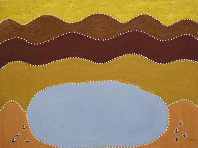 Appraisal: Colleen Carter born Waterhole ochre on canvas x cm Provenance