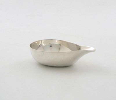 Appraisal: A mid th century silver pap boat of plain oval