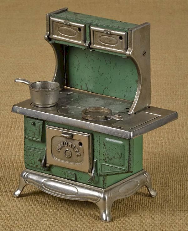 Appraisal: Kenton cast iron and nickel Favorite toy stove Kenton cast