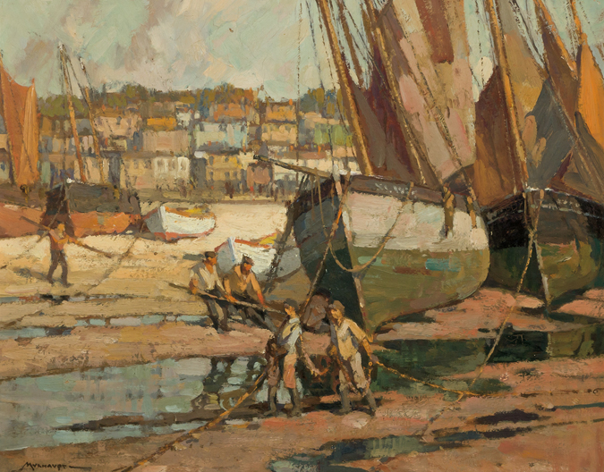 Appraisal: FREDERICK J MULHAUPT American - Low Tide St Ives Harbor