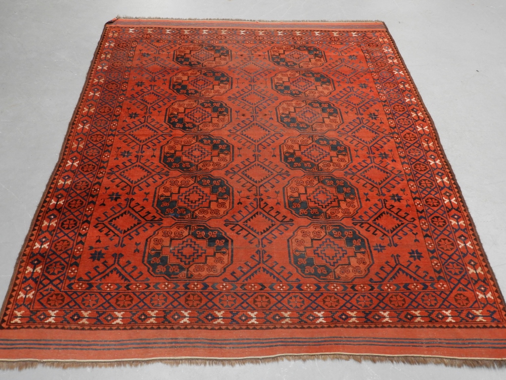 Appraisal: C PERSIAN ORIENTAL TEKKE BOKHARA CARPET RUG Persia Circa Deep