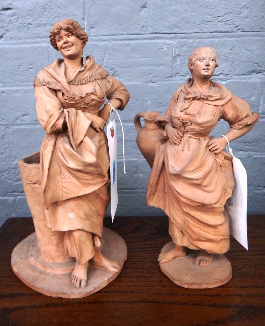 Appraisal: Two Sicilian terracotta figures of peasant women th century