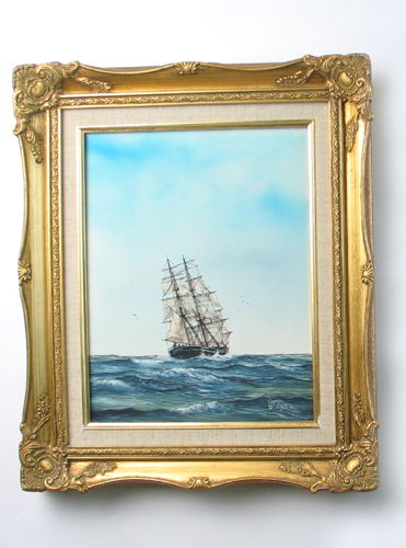 Appraisal: CAPTAIN LARS American th century Oil on canvas Seascape with