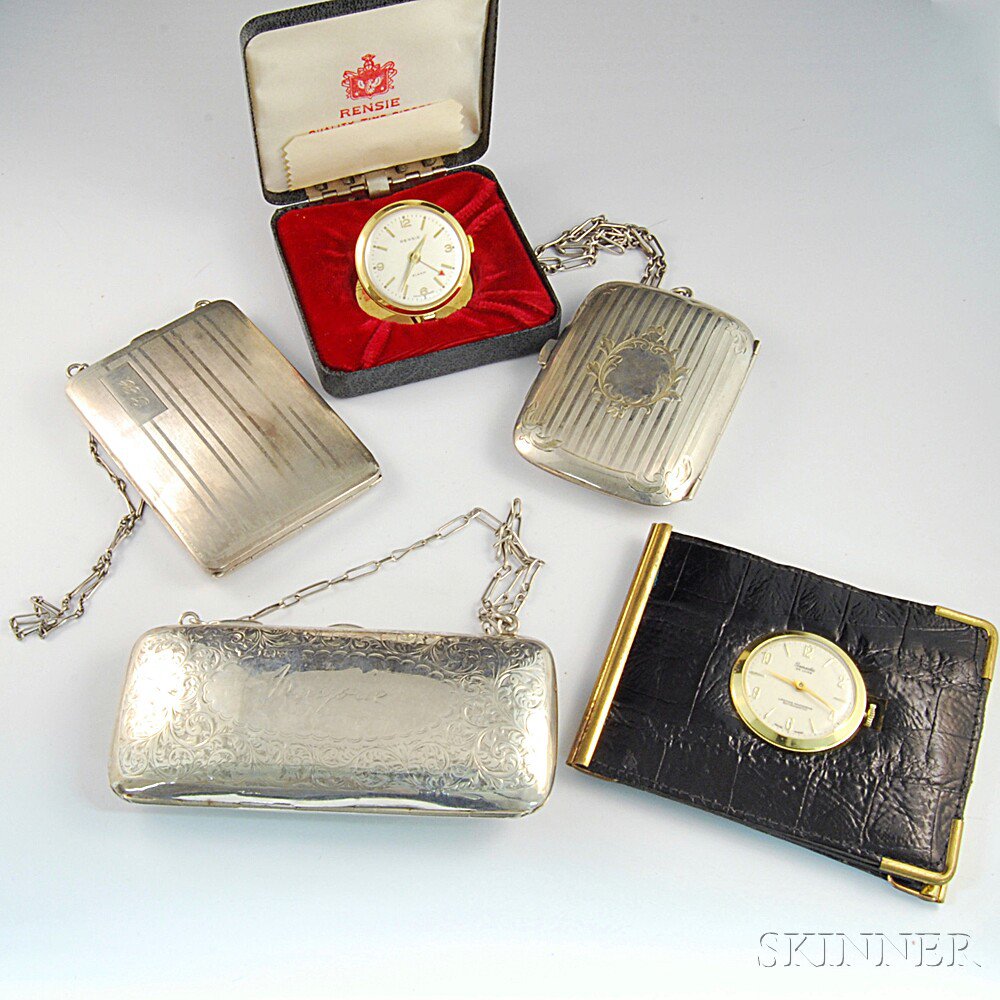 Appraisal: Five Personal Accessory Items three small sterling silver coin purses