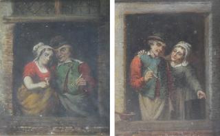 Appraisal: thc Dutch School Through the Tavern Window a Pair of