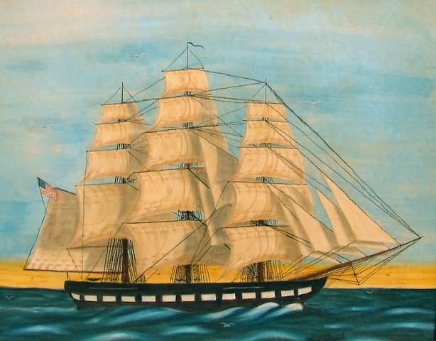 Appraisal: Three masted American ship x signed lower right S