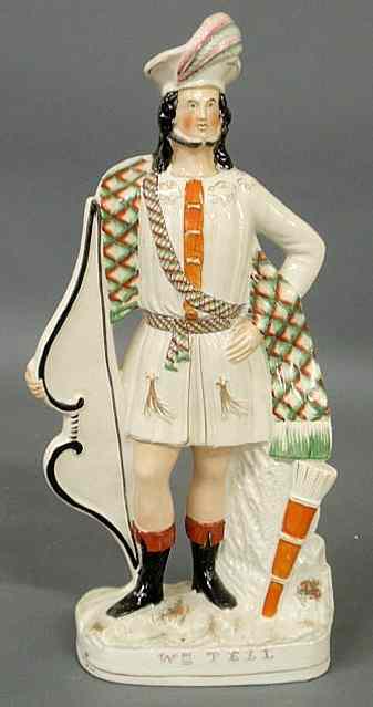 Appraisal: Staffordshire figure of William Tell th c holding his bow