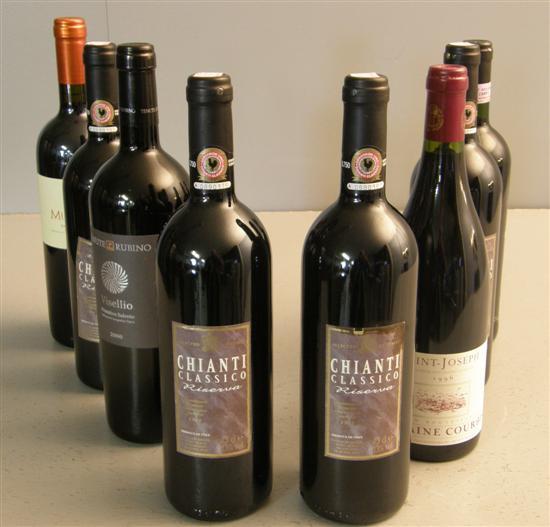 Appraisal: Selection of red wines to include Chianti and Valpolicella bottles