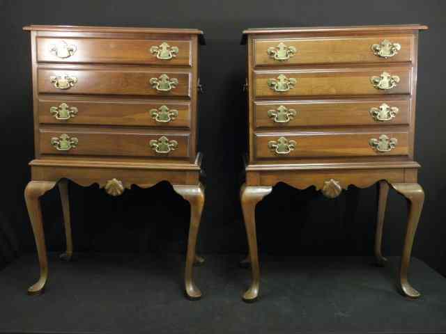 Appraisal: Pair of Mahogany finished four drawer silver chests Each sits