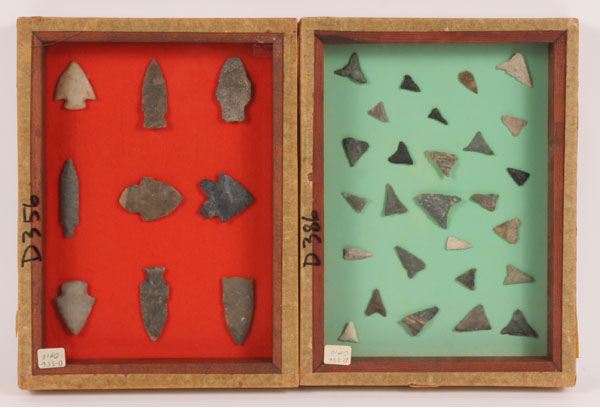 Appraisal: Two frames D with arrowheads from Navarre OH and D