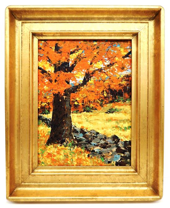 Appraisal: Michael Fratrich American b oil on artist's board fall landscape