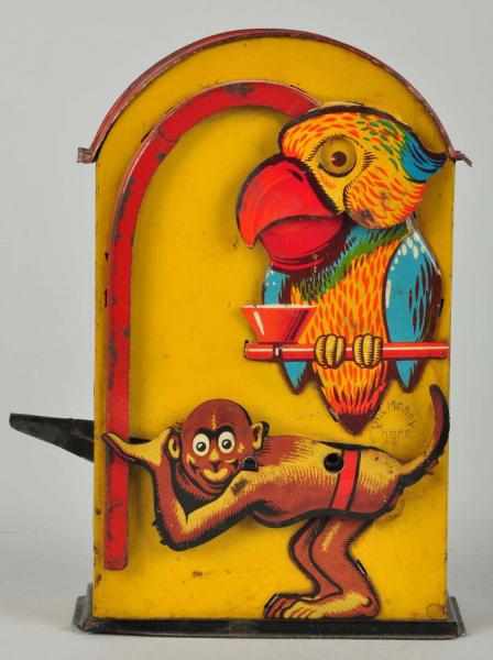 Appraisal: Tin Parrot Monkey Mechanical Bank Working condition Condition Excellent Size