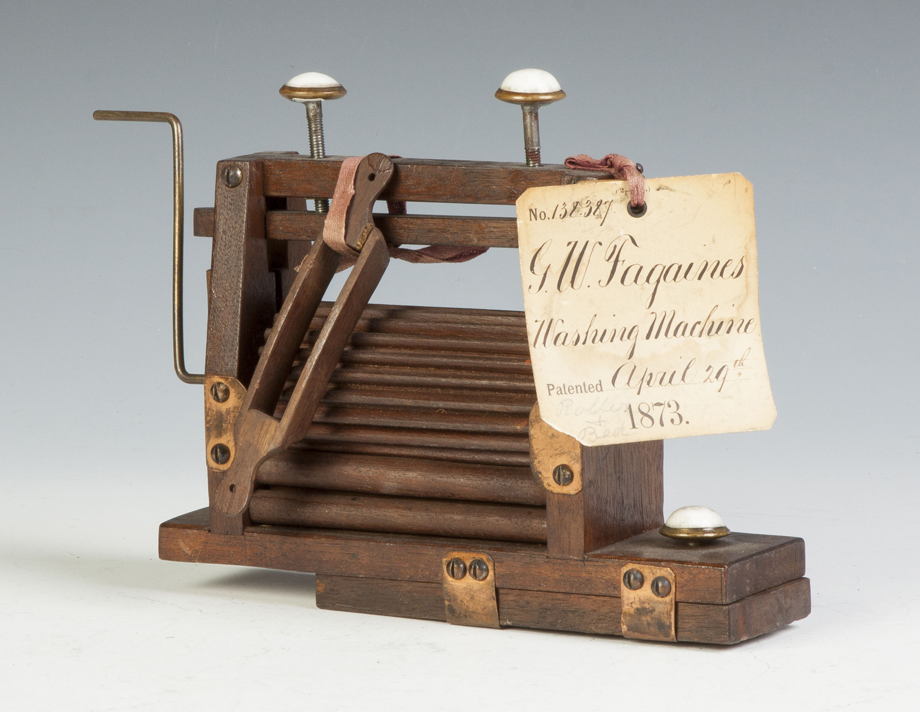 Appraisal: George W Fagaines Washing Machine Patent Model C Shelby OH