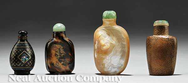 Appraisal: A Group of Four Snuff Bottles the first possibly Japanese