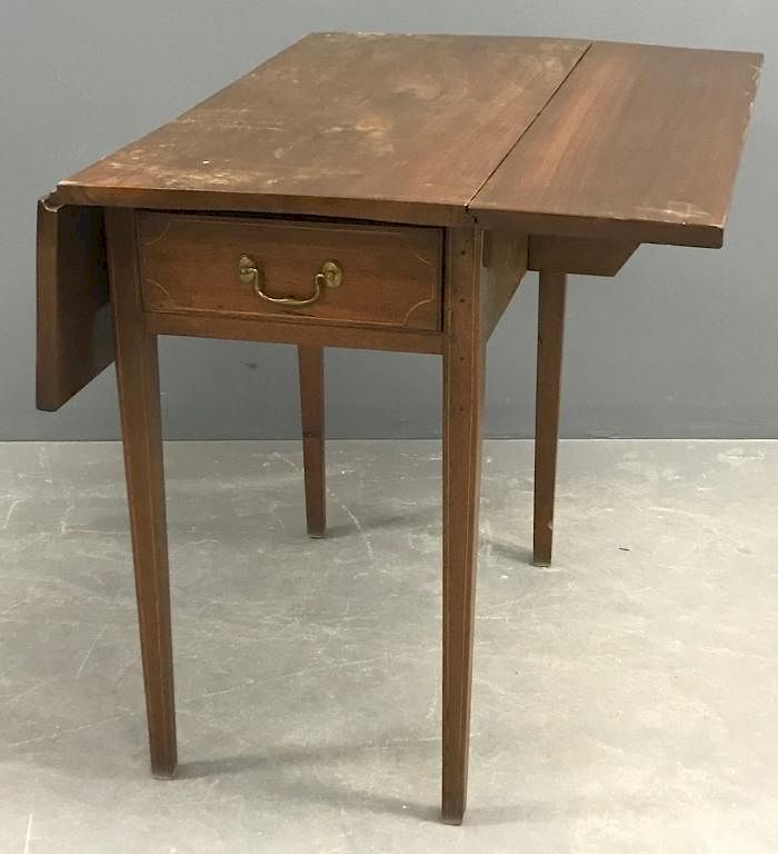 Appraisal: Lancaster County Hepplewhite Pembroke Table Lancaster County Pennsylvania Hepplewhite inlaid